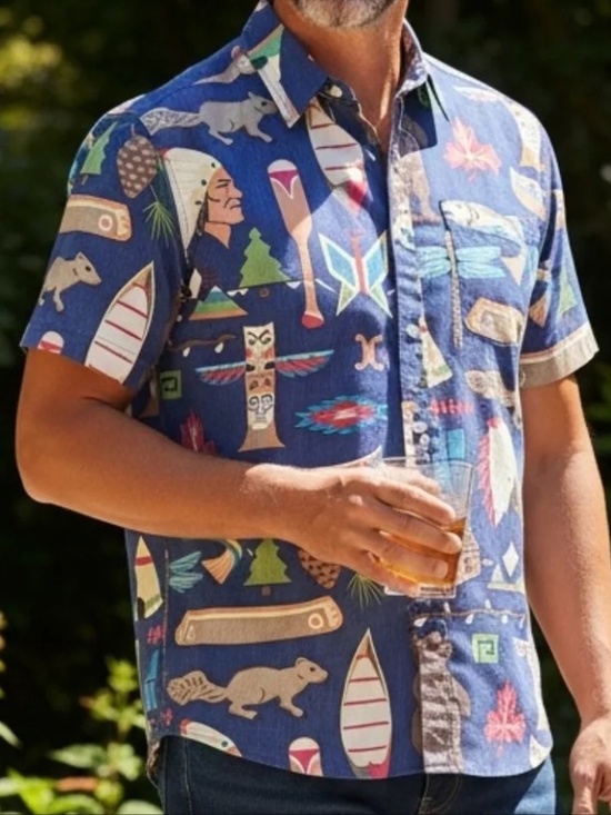 reyn spooner Other - Reyn Spooner Hawaiian Shirt Native Tribal Surf Print Cotton Large